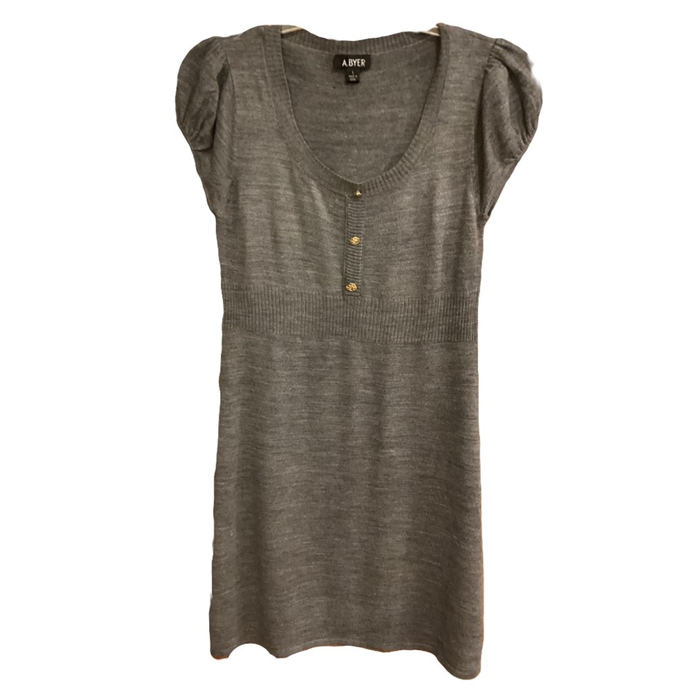 A BYER Women’s Sweater Dress Gray Sz L - Picture 2 of 9